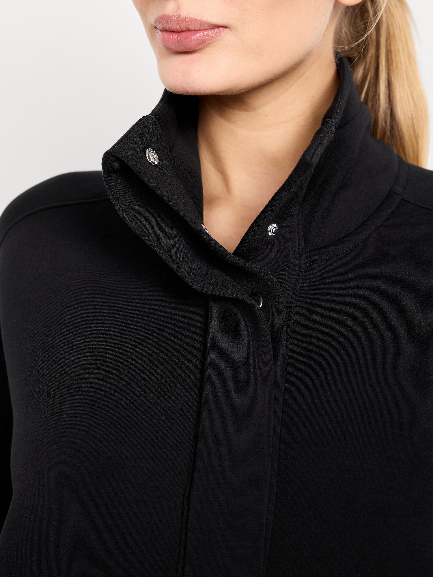 Bounce Fleece Oversized Snap-Front Tunic