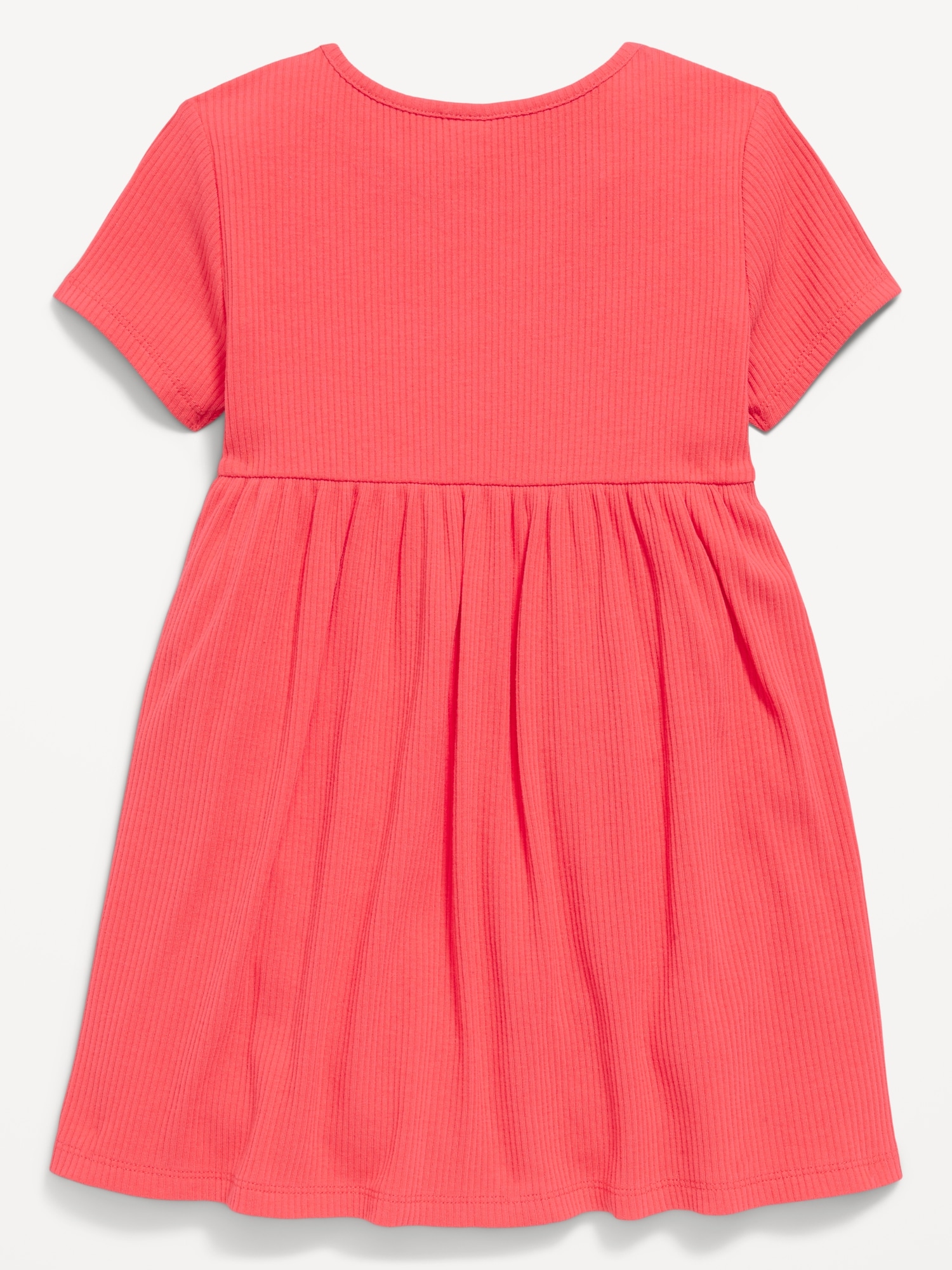 Short-Sleeve Ribbed Graphic Dress for Toddler Girls