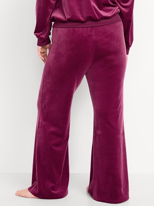 Image number 6 showing, High-Waisted Velour Flare Lounge Pants