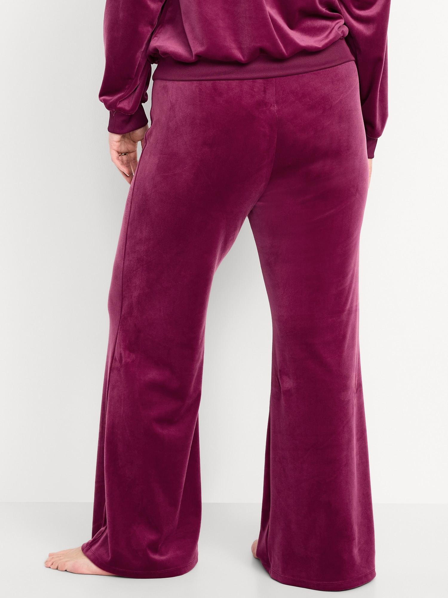 High-Waisted Velour Flare Lounge Pants | Old Navy