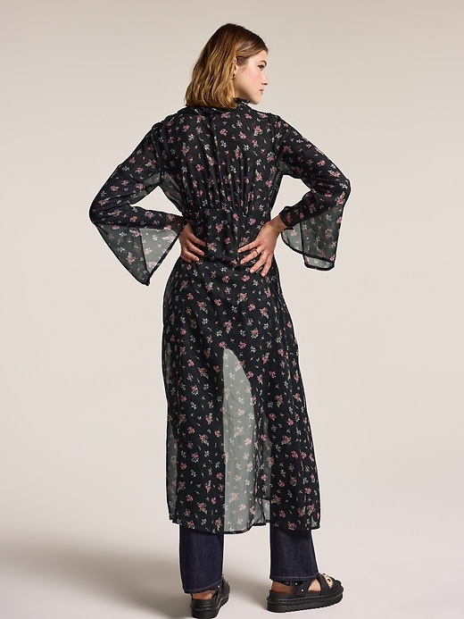 Image number 2 showing, Old Navy x Anna Sui Chiffon Tie-Front Duster