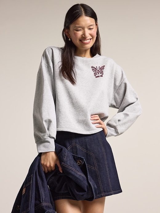 Image number 3 showing, Old Navy x Anna Sui Crew Neck Graphic Fleece Sweatshirt