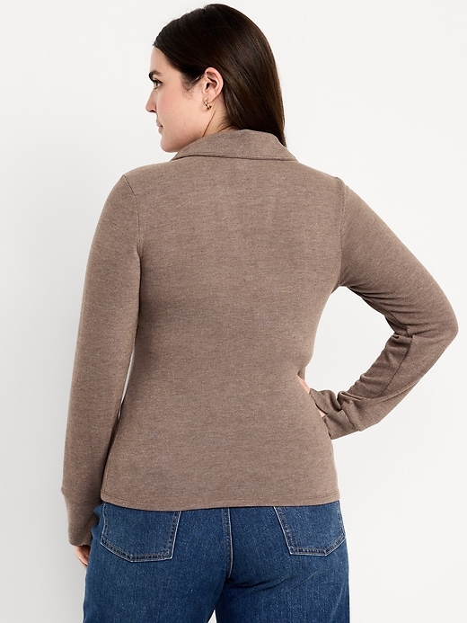 Image number 7 showing, Split-Neck Long-Sleeve Pullover Shirt