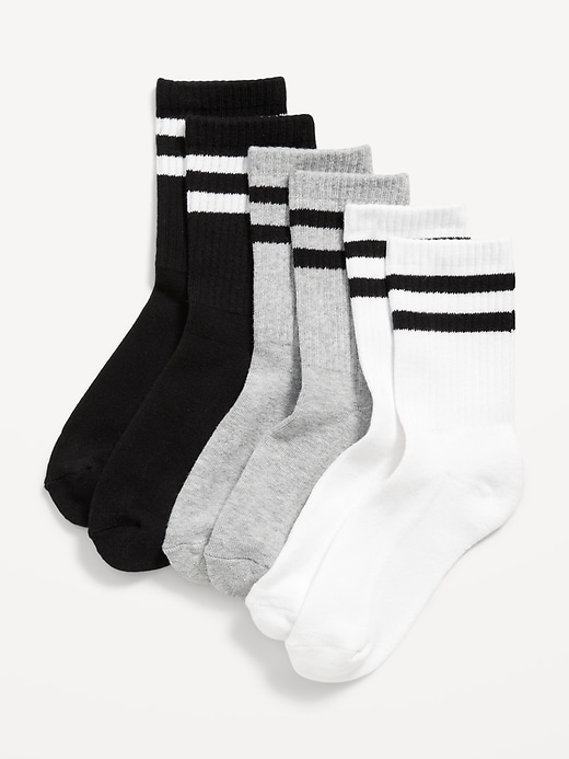 Image number 1 showing, Gender-Neutral Crew Socks 3-Pack for Kids