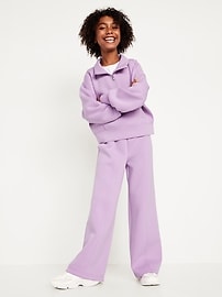 Image number 5 showing, High-Waisted Bounce Fleece Wide-Leg Sweatpants for Girls