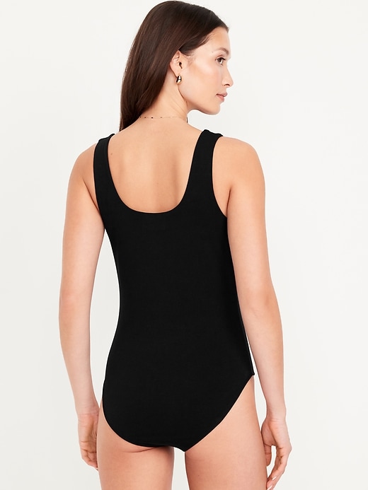 Image number 2 showing, Double-Layer Scoop-Neck Bodysuit