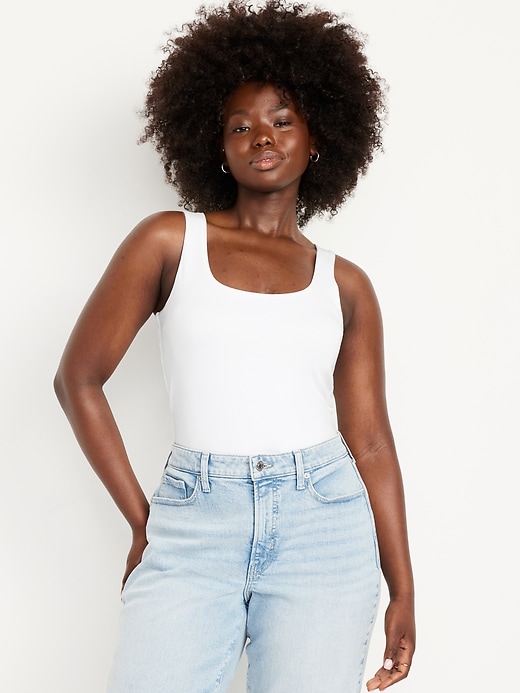 Double-Layer Scoop-Neck Bodysuit