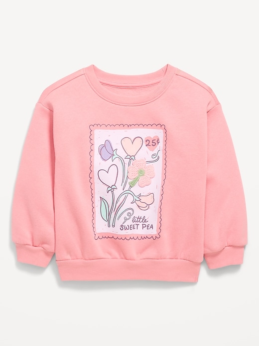 Image number 1 showing, Crew-Neck Graphic Sweatshirt for Toddler Girls