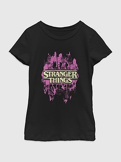 Stranger Things Silhouette Graphic T-Shirt for Girls