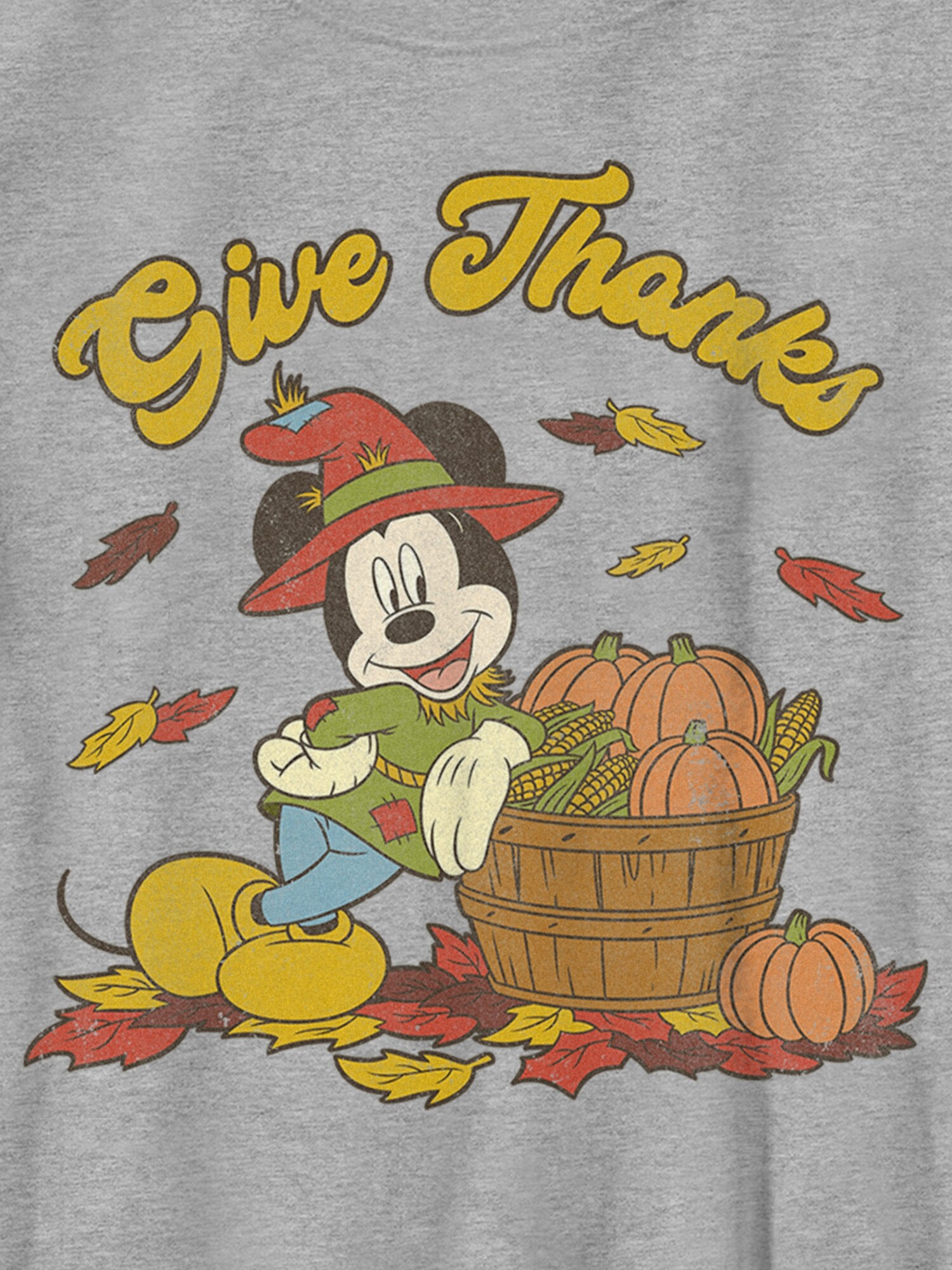 Детская футболка Old Navy Mickey Classic Thankful Graphic, цвет: Меланжевый — фото 2