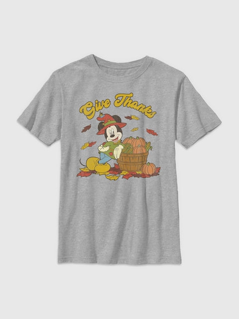 Mickey Classic Thankful Graphic T-Shirt for Kids - Athletic Heather