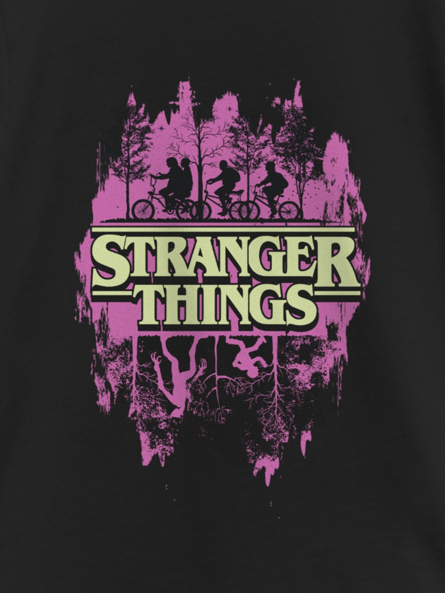 Stranger Things Silhouette Graphic T-Shirt for Girls