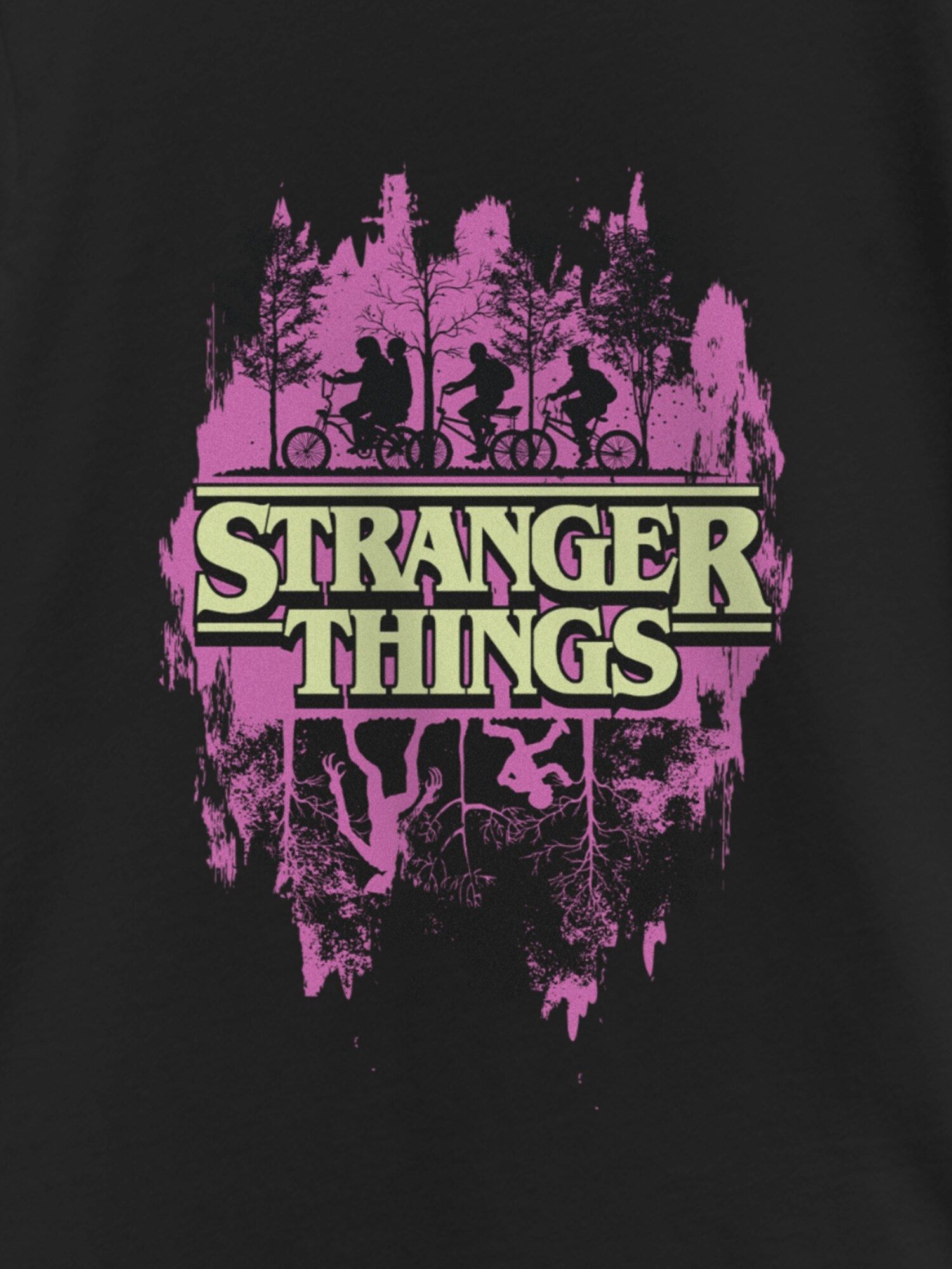 Футболка Old Navy Stranger Things Silhouette Graphic T-Shirt для девочек, цвет: Чёрный — фото 2