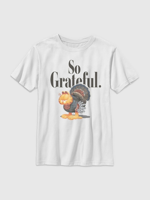 Garfield So Grateful Graphic T-Shirt for Kids - White