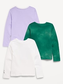 Image number 2 showing, Long-Sleeve Graphic T-Shirt 3-Pack for Girls