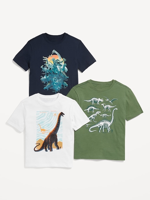 Image number 1 showing, Short-Sleeve Graphic T-Shirt 3-Pack for Boys