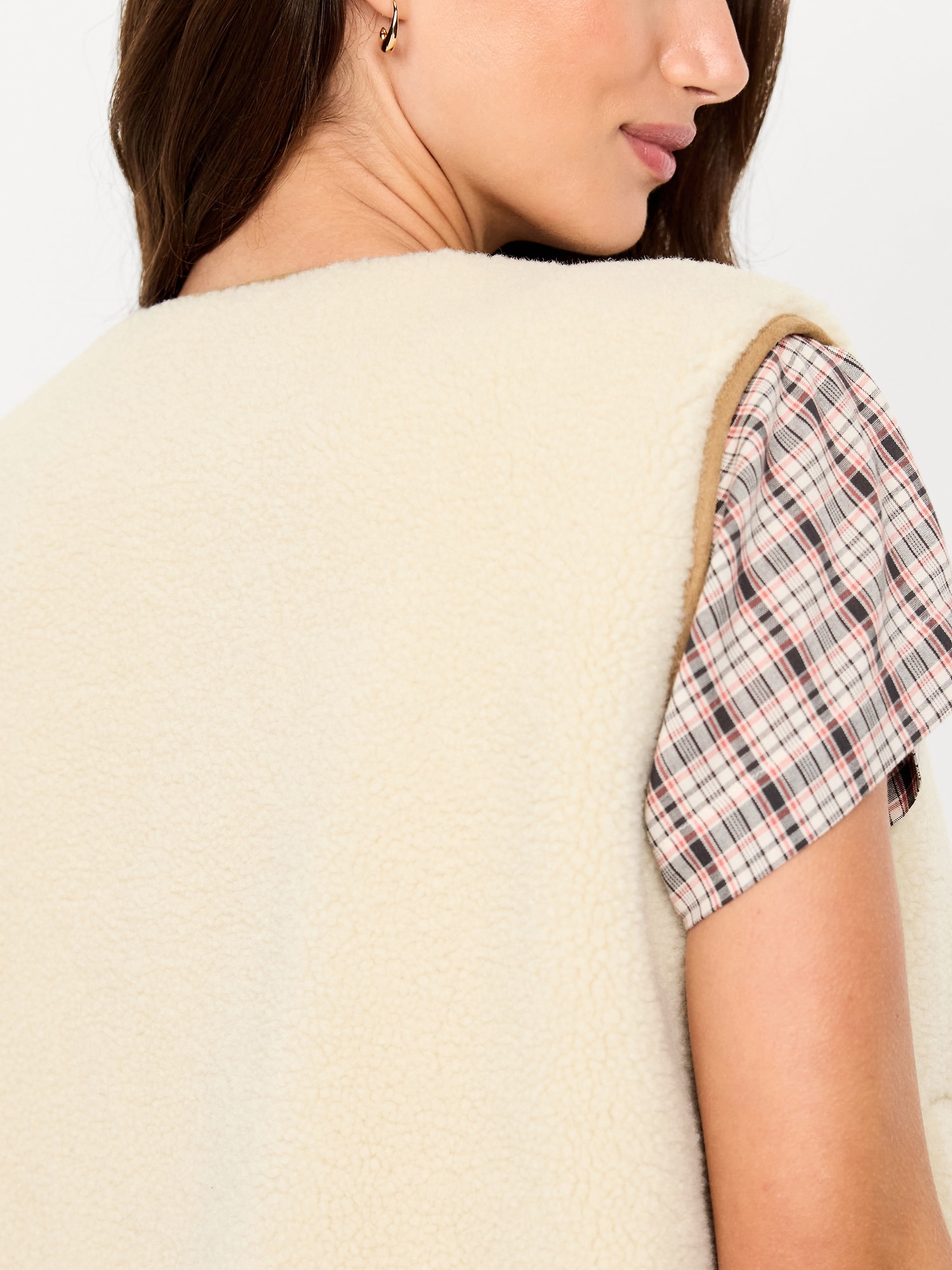 Tie-Front Sherpa Vest