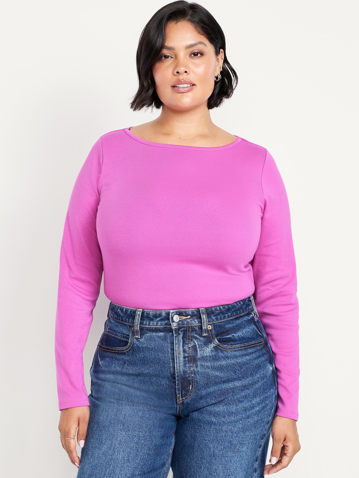 Snug Long-Sleeve Boatneck T-Shirt