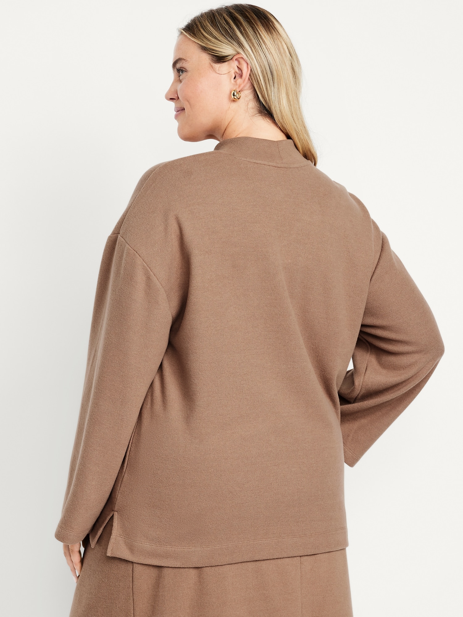 Cozy Mock-Neck Tunic Sweater