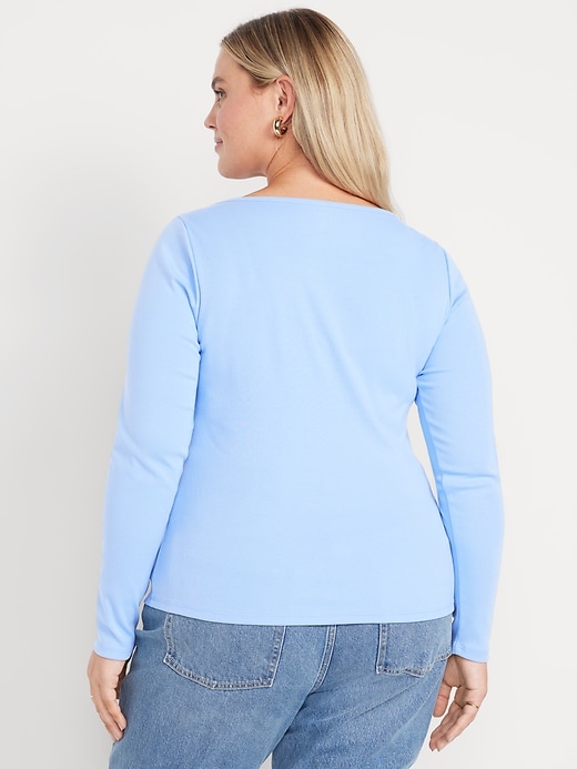 Image number 8 showing, Snug Long-Sleeve Boat-Neck T-Shirt