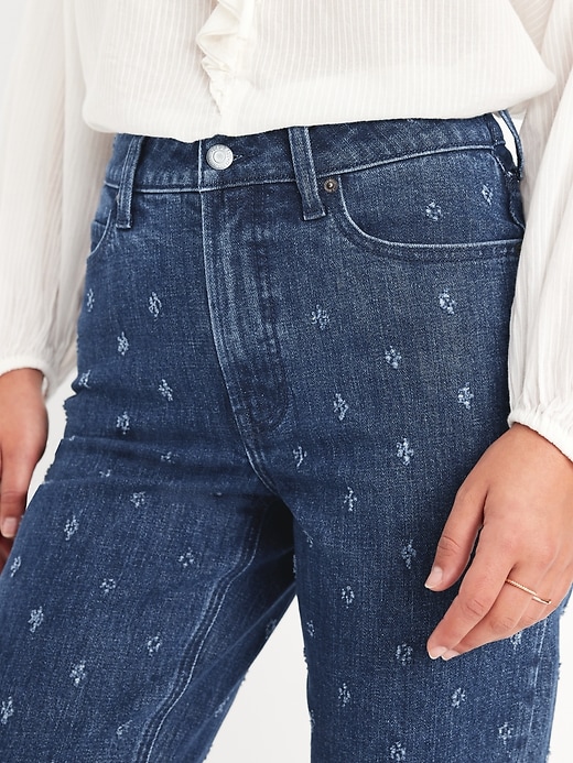 Image number 4 showing, Extra High-Waisted Textured Straight Jeans