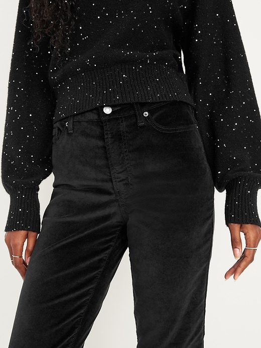 Image number 5 showing, High-Waisted Velvet OG Straight Ankle Pants