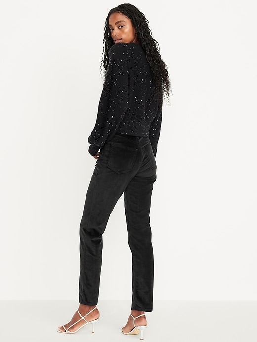 Image number 3 showing, High-Waisted Velvet OG Straight Ankle Pants