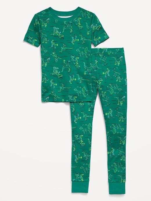 Image number 1 showing, Gender-Neutral Snug-Fit Graphic Pajama Set for Kids