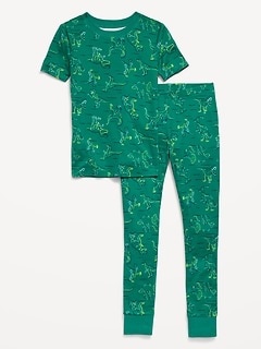 Gender-Neutral Snug-Fit Graphic Pajama Set for Kids