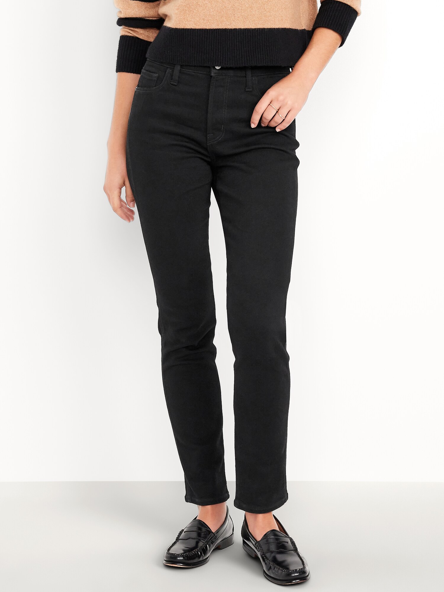 Женские джинсы Old Navy High-Waisted Slim, цвет: Blackjack — фото 2