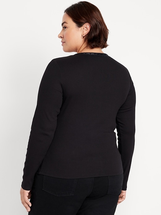 Image number 8 showing, Scoop-Neck Long-Sleeve Ribbed Top
