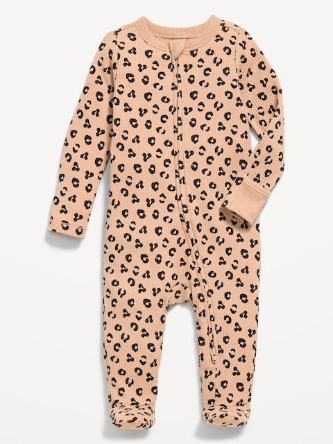 Ribbed 2-Way-Zip Sleep & Play Footed One-Piece for Baby
