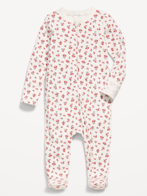 Ribbed 2-Way-Zip Sleep & Play Footed One-Piece for Baby