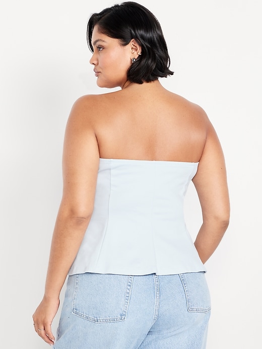 Image number 8 showing, Ponte-Knit Cropped Peplum Tube Top