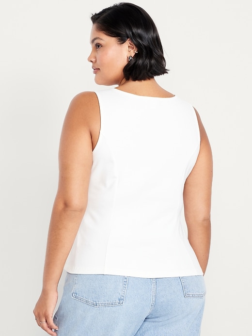 Image number 8 showing, Ponte-Knit Sleeveless Peplum Top