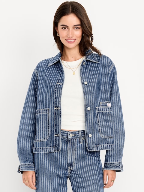 Cropped Jean Chore Jacket