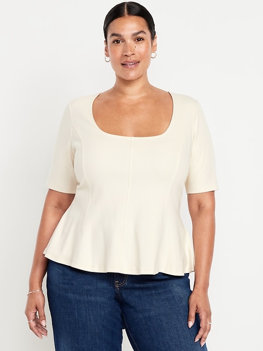 Image number 7 showing, Square-Neck Peplum Top