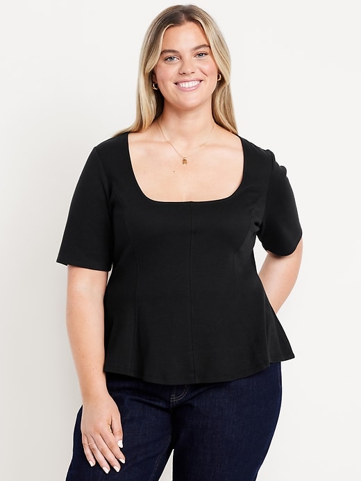 Image number 7 showing, Square-Neck Peplum Top