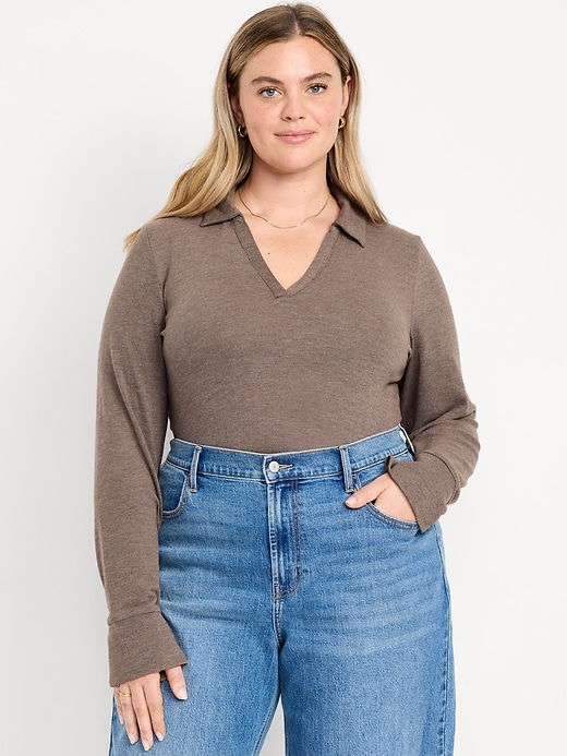 Image number 8 showing, Split-Neck Long-Sleeve Pullover Shirt