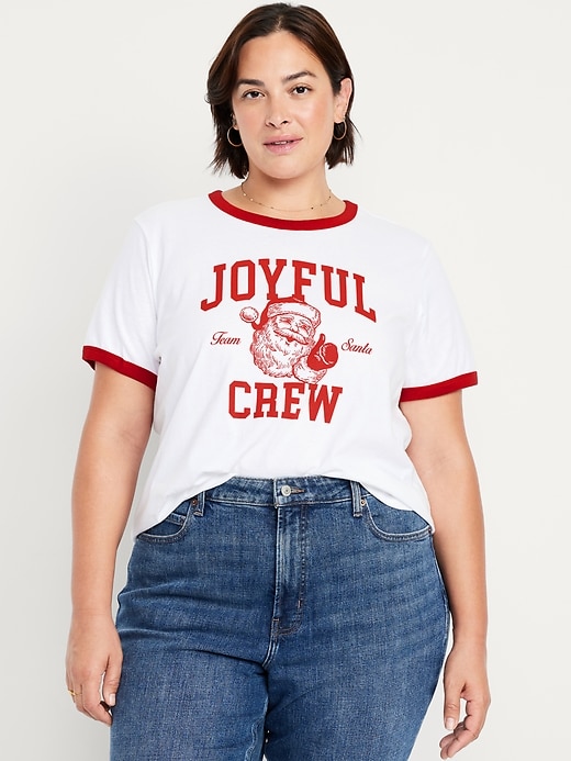 Image number 8 showing, EveryWear Crew-Neck Graphic Ringer T-Shirt