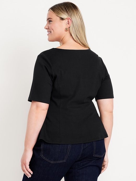 Image number 8 showing, Square-Neck Peplum Top