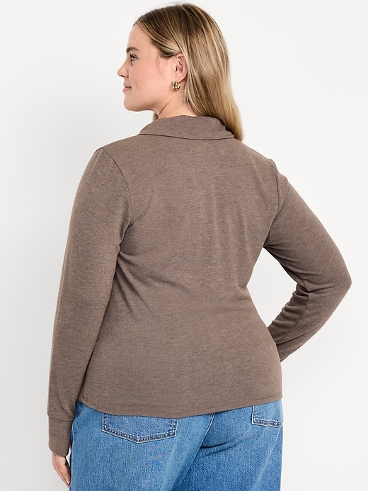 Image number 9 showing, Split-Neck Long-Sleeve Pullover Shirt
