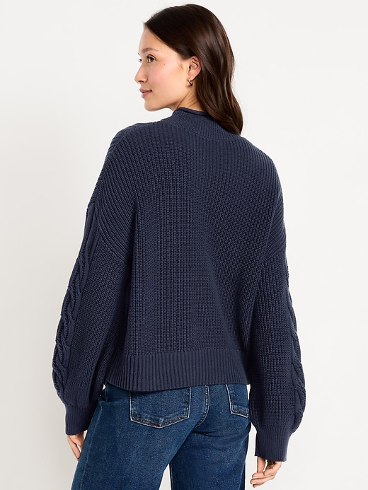 Roll-Neck Cable-Knit Sweater
