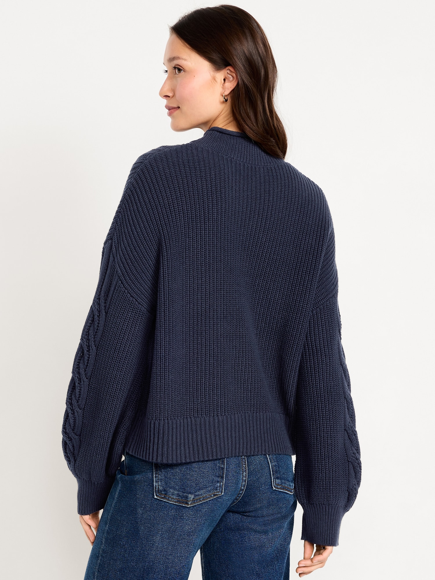 Roll-Neck Cable-Knit Sweater