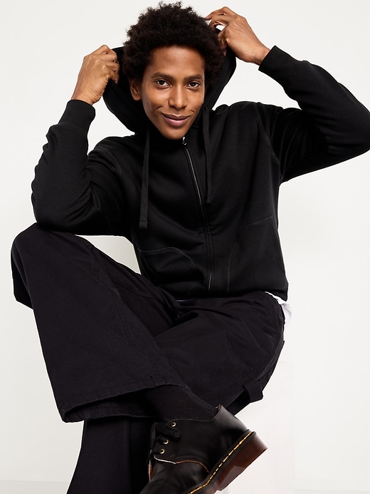 Image number 3 showing, Sherpa-Lined Fleece Zip Hoodie