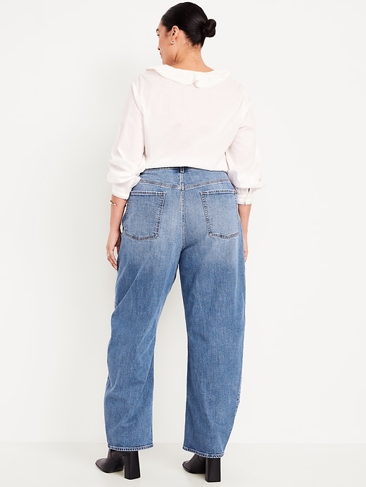 Image number 8 showing, High-Waisted Baggy Barrel Jeans