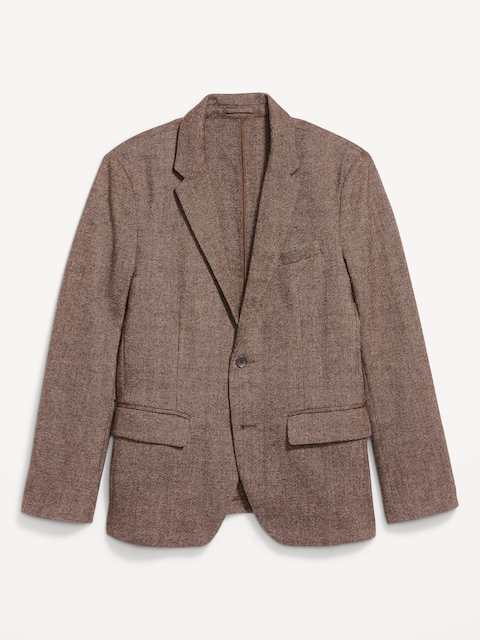 Wool-Blend Blazer - Brown Heather