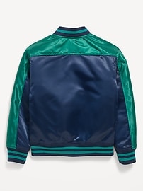 Image number 2 showing, Water-Resistant Satin Bomber Jacket for Boys