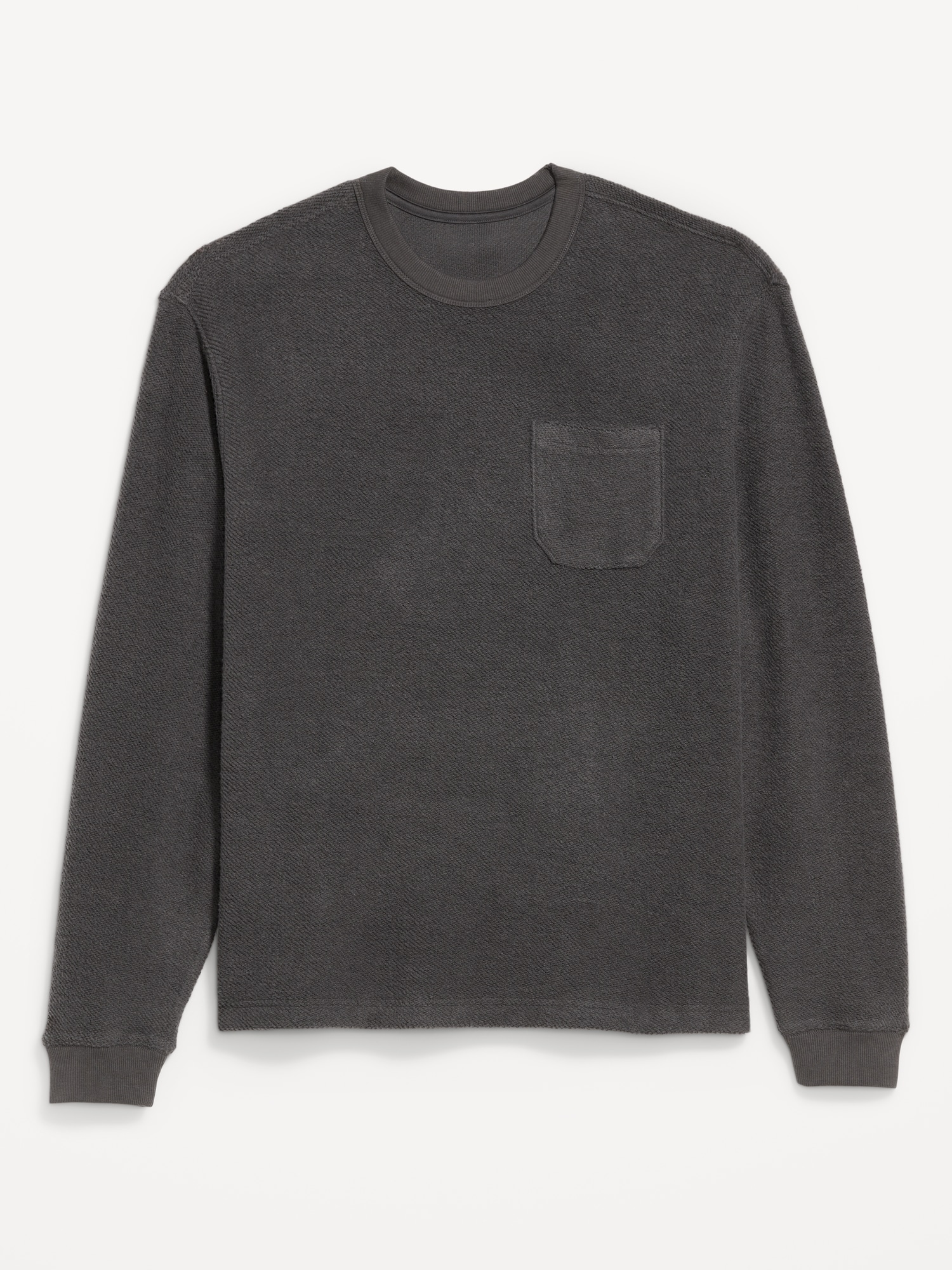 Loose Pocket Crew-Neck Sweatshirt