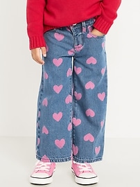 Image number 2 showing, Baggy Embroidered Wide-Leg Jeans for Toddler Girls